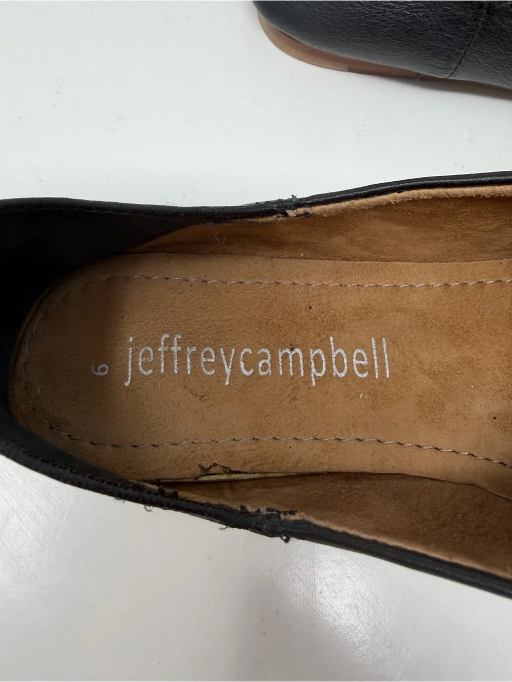 Jeffrey Campbell Vijay Leather Slip-on Flats Black Size 6 - Picture 9 of 10
